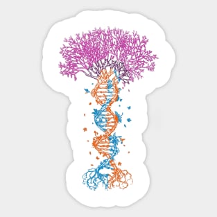 Double Helix DNA Trees Sticker